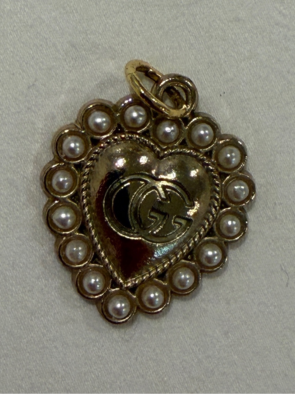 Vintage Gucci GG Heart Pendant in Gold